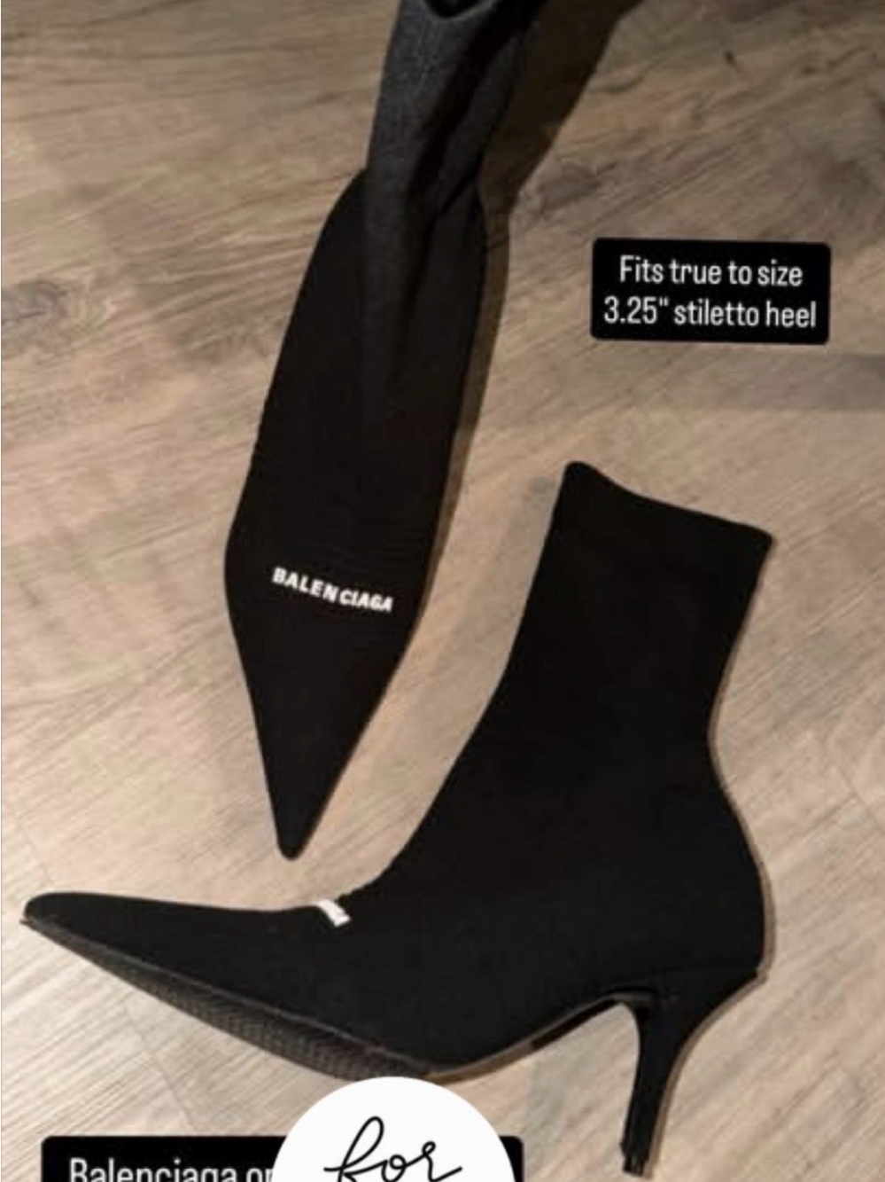 Balenciaga Black Pointed Sock Stiletto Ankle Boots
